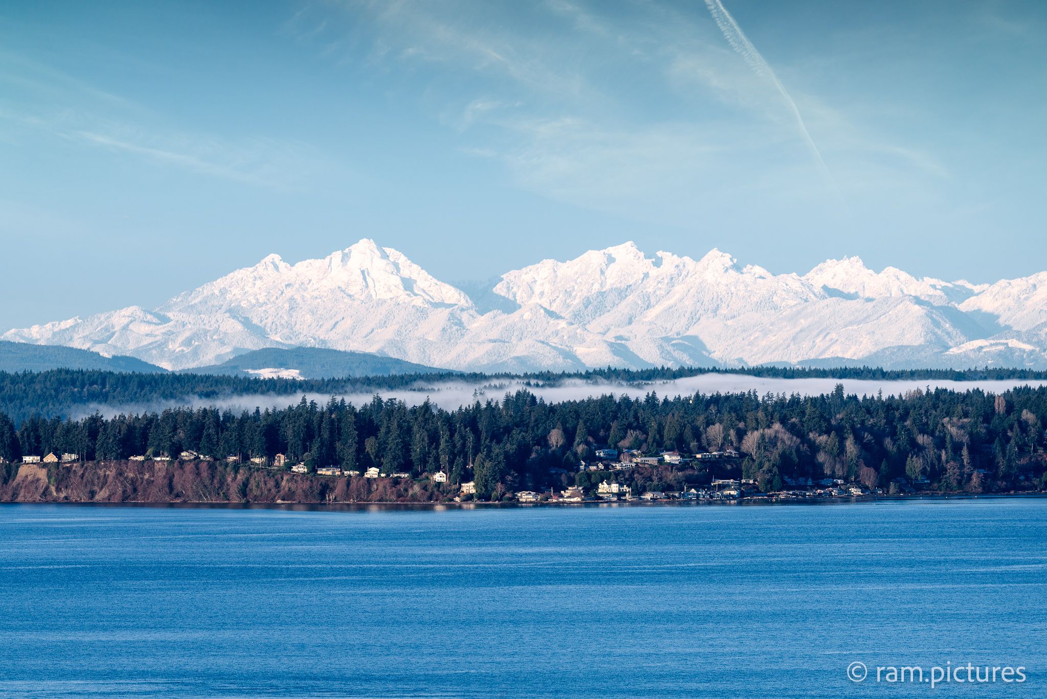 Olympic Mountains and Bainbridge Island, seen from Magnolia, Seattle