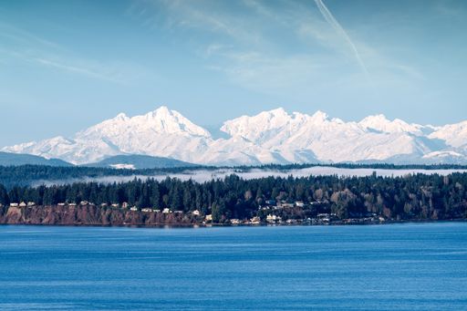Olympic Mountains and Bainbridge Island, seen from Magnolia, Seattle